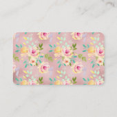 ピンクかわいらしの水彩フローラ 名刺 (裏面)