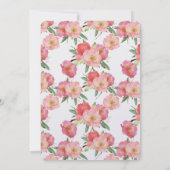 ピンクかわいらしの水彩フローラ 招待状