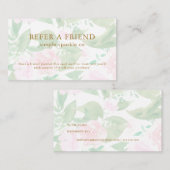 ピンクかわいらしの水彩フローラ 紹介カード (正面/裏面)