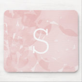 ピンクかわいらしの水彩モノグラム マウスパッド (正面)
