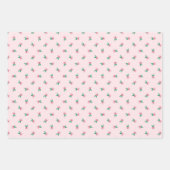 ピンクかわいらしの水彩小ディッツィ花柄 ラッピングペーパーシート (正面2)