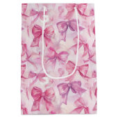 ピンクかわいらしの水彩弓 ミディアムペーパーバッグ (裏面)