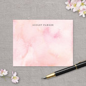 ピンクかわいらしの水彩文房具 サンキューカード