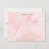 ピンクかわいらしの水彩文房具 サンキューカード (正面)