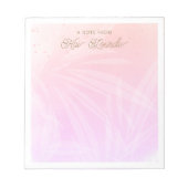 ピンクかわいらしの水彩植物葉の数 ノートパッド (正面)