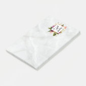 ピンクかわいらしの水彩花モノグラム文字 ポストイット (アングル)