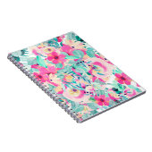 ピンクかわいらしの水彩花手帳 ノートブック (右側)