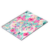 ピンクかわいらしの水彩花手帳 ノートブック (左側)