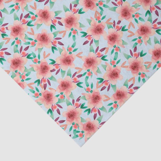 ピンクかわいらしの水彩花模様ベビーシャワー 薄葉紙 (詳細)