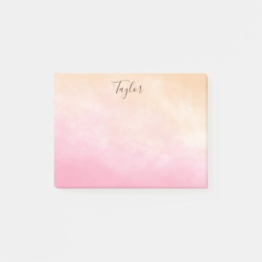 ピンクかわいらしの水彩 ポストイット (正面)