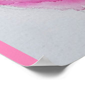 ピンクかわいらしの水色のポスタ絵画ーのユリ ポスター (角)