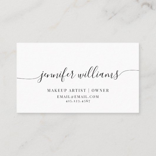 ピンクかわいらしの水色のモダンタイポグラフィ+スクリプト 名刺 (裏面)