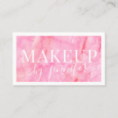 ピンクかわいらしの水色のモダンタイポグラフィ+スクリプト 名刺 (正面)