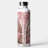 ピンクかわいらしの水色のヴェネツィア運河と花 ウォーターボトル (右面)