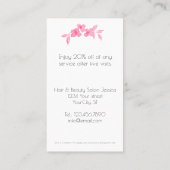 ピンクかわいらしの水色の可愛い女の子バラ-フローラ ロイヤリティカード (裏面)