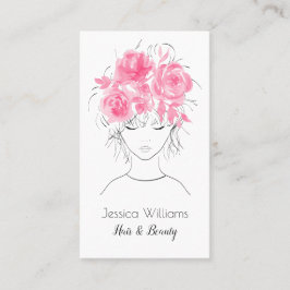 ピンクかわいらしの水色の可愛い女の子バラ-フローラ 予約カード
