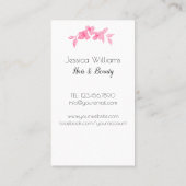 ピンクかわいらしの水色の可愛い女の子バラ-フローラ 名刺 (裏面)