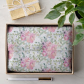 ピンクかわいらしの水色の花 薄葉紙 (ギフト)