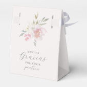 ピンクかわいらしの水色フローラグラシアスありがとう フェイバーボックス (裏面サイド)