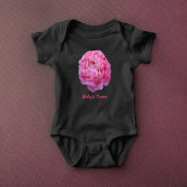 ピンクかわいらしの牡丹として ベビーボディスーツ