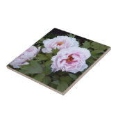 ピンクかわいらしの牡丹の装飾瓦 タイル (側面)