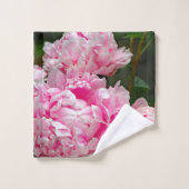 ピンクかわいらしの牡丹フローラ写真 バスタオルセット (ウォッシュタオル)