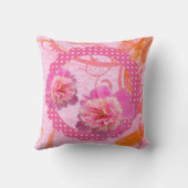 ピンクかわいらしの牡丹枕 クッション (裏面)