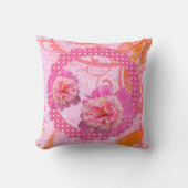 ピンクかわいらしの牡丹枕 クッション (正面)