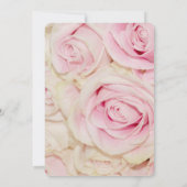 ピンクかわいらしの白いバラの結婚式の招待 招待状 (裏面)