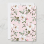 ピンクかわいらしの白い結婚花 招待状 (裏面)