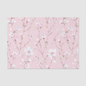 ピンクかわいらしの白い花のブライダルシャワー 薄葉紙 (正面)