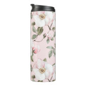 ピンクかわいらしの白い花 タンブラー (回転右)