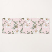 ピンクかわいらしの白い花 ヨガマット (正面(横))