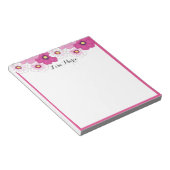 ピンクかわいらしの白い黄色の花 ノートパッド (アングル)