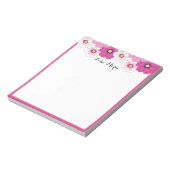 ピンクかわいらしの白い黄色の花 ノートパッド (回転)