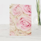 ピンクかわいらしの白のバラ カード (裏面)