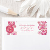 ピンクかわいらしの白フローラスモールアドレスステッカー ラベル (インサイチュ)