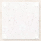 ピンクかわいらしの白フローラ ガラスコースター (裏面)