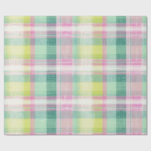 ピンクかわいらしの緑のプライド織フェイクりテクスチャの外観 ラッピングペーパー (フラット)