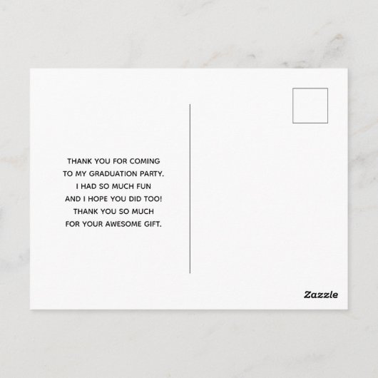 ピンクかわいらしの背景に青い花ありがとう ポストカード (裏面)