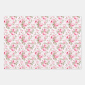 ピンクかわいらしの色彩の鮮やかバラ ラッピングペーパーシート (正面2)