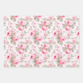 ピンクかわいらしの色彩の鮮やかバラ ラッピングペーパーシート (正面)