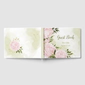 ピンクかわいらしの花が緑葉の植物 ゲストブック (全面)