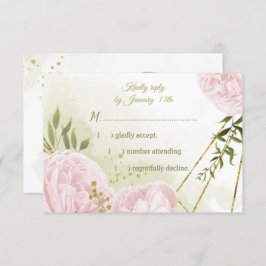 ピンクかわいらしの花が緑葉の植物 出欠カード