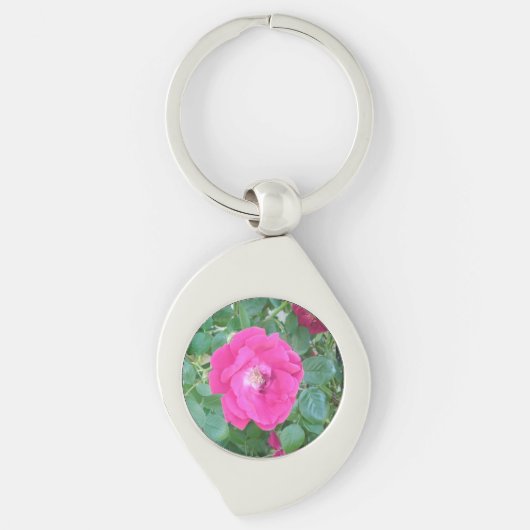 ピンクかわいらしの花で キーホルダー (正面)