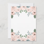 ピンクかわいらしの花と金ゴールド十字|洗礼写真 サンキューカード (裏面)