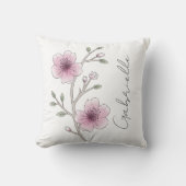 ピンクかわいらしの花のフローラ名ガーリー クッション (正面)