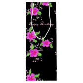 ピンクかわいらしの花のワインバッグ ワインギフトバッグ (裏面)