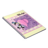 ピンクかわいらしの花の妖精アクセサリー – 名前を追加 ノートブック (右側)