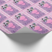 ピンクかわいらしの花の妖精アクセサリー – 名前を追加 ラッピングペーパー (角)